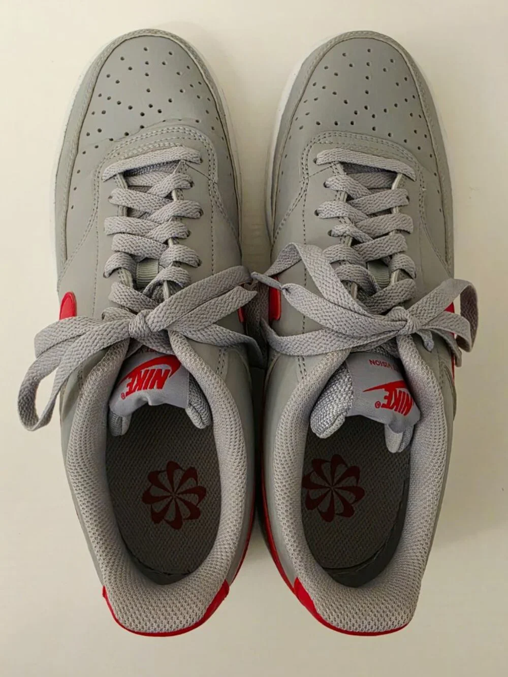 Nike Court Vision Lo NN Sneakers Men’s 9 Grey/White/University Red DH2987 004